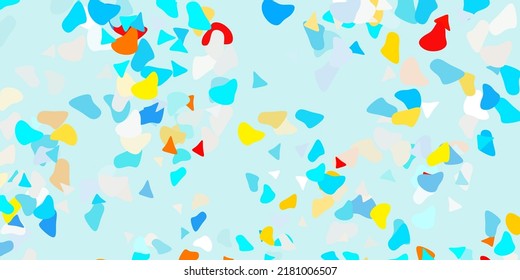 Light blue, yellow vector pattern with abstract shapes. Modern abstract illustration with gradient random forms. Smart design for your business.