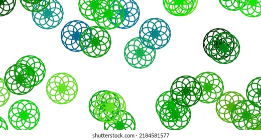 Light Blue, Yellow vector pattern with spheres. Abstract illustration with colorful spots in nature style. Design for posters, banners.