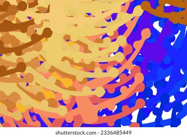 Light Blue, Yellow vector pattern with random forms. Colorful chaotic forms with gradient in modern style. Background for a cell phone.