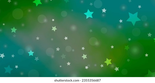 Light Blue, Yellow vector pattern with circles, stars. Colorful illustration with gradient dots, stars. Template for business cards, websites.