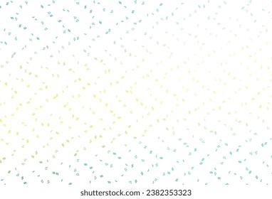 Light Blue, Yellow vector pattern with music elements. Modern abstract illustration with melody keys. Pattern for websites of musitians.