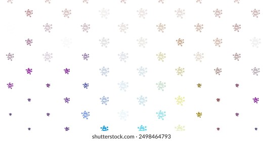 Light blue, yellow vector pattern with coronavirus elements. Abstract illustration with biological gradient shapes. Simple design against epidemic information.