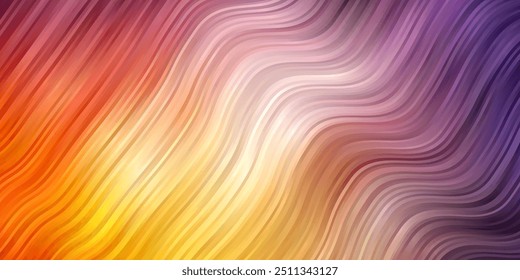 Light Blue, Yellow vector pattern with wry lines. Colorful geometric sample with gradient curves.  Pattern for ads, commercials.