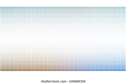 Light Blue, Yellow vector pattern with colored spheres. Geometric sample of repeating circles on white background in halftone style.