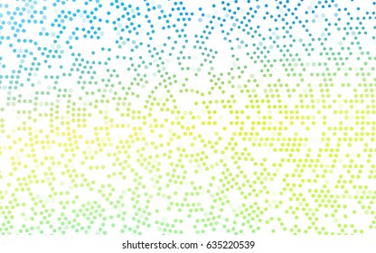 Light Blue, Yellow vector pattern with colored spheres. Geometric sample of repeating circles on white background in halftone style.