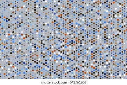 Light Blue, Yellow vector pattern with colored spheres. Geometric sample of repeating circles on white background in halftone style.