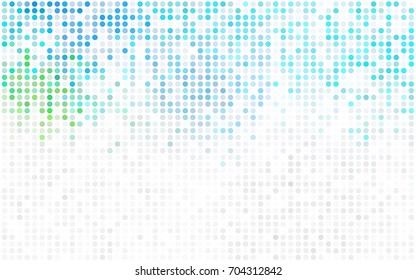Light Blue, Yellow vector pattern with colored spheres. Geometric sample of repeating circles on white background in halftone style.