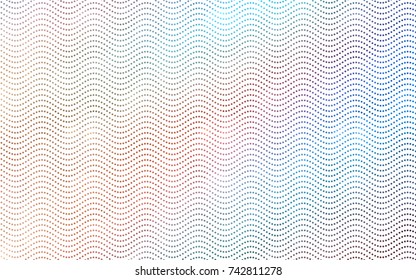 Light Blue, Yellow vector pattern with colored spheres. Geometric sample of repeating circles on white background in halftone style.