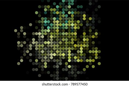 Light Blue, Yellow vector pattern with colored spheres. Geometric sample of repeating circles on white background in halftone style.