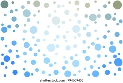 Light Blue, Yellow vector pattern of geometric circle shapes. Colorful mosaic banner. Geometric background with colored disks.