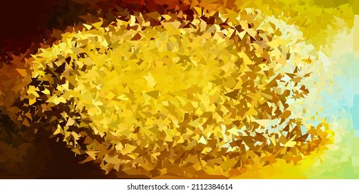 Textura triangular de poli vectorial amarillo azul claro. Ilustración colorida decorativa con triángulos abstractos. Muestra para tus diseños.