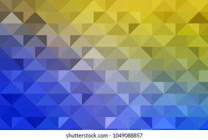 Light Blue, Yellow vector polygon abstract template. Triangular geometric sample with gradient.  A completely new design for your business.