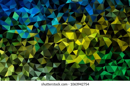 Light Blue, Yellow vector polygon abstract template. Creative illustration in halftone style with gradient. A completely new template for your business design.
