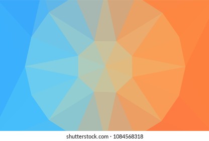 Light Blue, Yellow vector polygon abstract background with a gem in a centre. Polygonal illustration, which consists of triangles. Pattern for a brand book's backdrop.