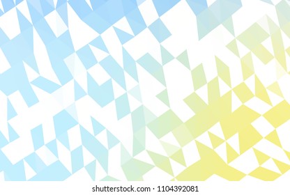 Light Blue, Yellow vector polygon abstract pattern. An elegant bright illustration with gradient. Triangular pattern for your business design.