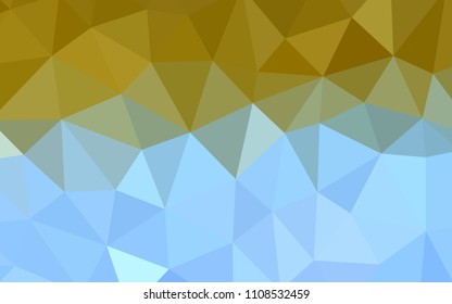 Light Blue, Yellow vector polygon abstract background. Shining polygonal illustration, which consist of triangles. New template for your brand book.