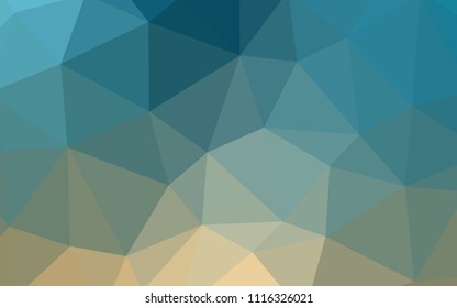Light Blue, Yellow vector polygon abstract backdrop. Triangular geometric sample with gradient.  Brand new style for your business design.