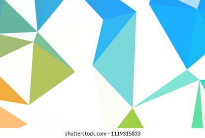 Light Blue, Yellow vector polygon abstract layout. Geometric illustration in Origami style with gradient.  A new texture for your web site.