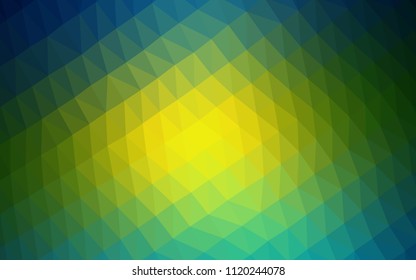 Light Blue, Yellow vector polygon abstract layout. Creative geometric illustration in Origami style with gradient. The polygonal design can be used for your web site.