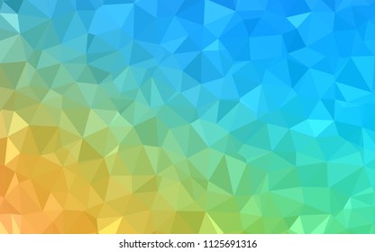 Light Blue, Yellow vector polygon abstract backdrop. Triangular geometric sample with gradient.  New template for your brand book.