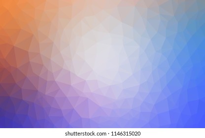 Light Blue, Yellow vector polygon abstract backdrop. Creative illustration in halftone style with triangles. Completely new template for your banner.