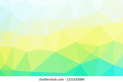 Light Blue, Yellow vector polygon abstract layout. Triangular geometric sample with gradient.  A completely new template for your business design.