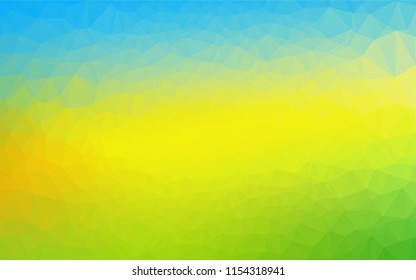Light Blue, Yellow vector polygon abstract background. Brand new colored illustration in blurry style with gradient. Triangular pattern for your business design.