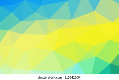 Light Blue, Yellow vector polygon abstract backdrop. Shining illustration, which consist of triangles. The textured pattern can be used for background.