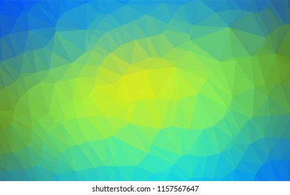 Light Blue, Yellow vector polygon abstract backdrop. Shining illustration, which consist of triangles. A new texture for your design.