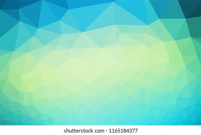 Light Blue, Yellow vector polygon abstract backdrop. A sample with polygonal shapes. A completely new design for your business.