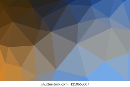 Light Blue, Yellow vector polygon abstract background. Triangular geometric sample with gradient.  Brand new design for your business.