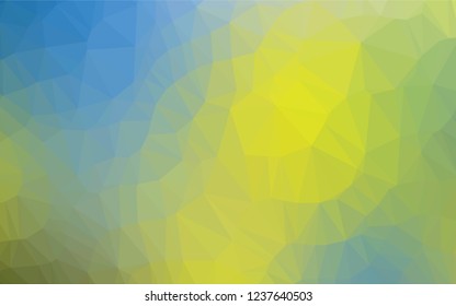 Light Blue, Yellow vector polygon abstract backdrop. Triangular geometric sample with gradient.  Triangular pattern for your business design.