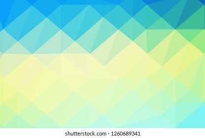 Light Blue, Yellow vector polygon abstract background. Colorful illustration in Origami style with gradient.  Triangular pattern for your business design.