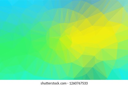 Light Blue, Yellow vector polygon abstract background. Creative illustration in halftone style with gradient. The polygonal design can be used for your web site.