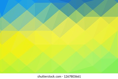 Light Blue, Yellow vector polygon abstract background. Modern geometrical abstract illustration with gradient. Textured pattern for background.