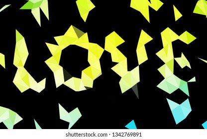 Light Blue, Yellow vector polygon abstract background. Colorful illustration in Origami style with gradient.  Polygonal design for your web site.