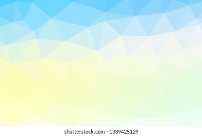 Light Blue, Yellow vector polygon abstract backdrop. Modern geometrical abstract illustration with gradient. Triangular pattern for your business design.