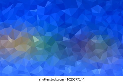 Light Blue, Yellow vector polygonal illustration, which consist of triangles. Triangular design for your business. Creative geometric background in Origami style with gradient