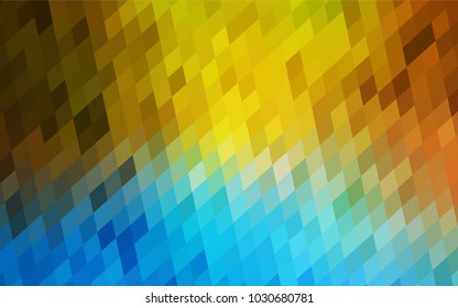 Light Blue, Yellow vector polygonal illustration, which consist of rectangles. Rectangular pattern for your business design. Geometric background in Origami style with gradient. 