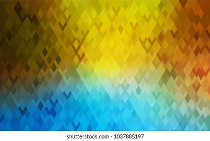 Light Blue, Yellow vector polygonal illustration, which consist of rectangles. Rectangular pattern for your business design. Geometric background in Origami style with gradient. 