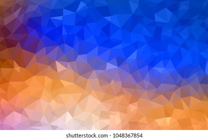 Light Blue, Yellow vector polygonal illustration, which consist of triangles. Triangular pattern for your business design. Geometric background in Origami style with gradient. 