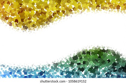 Light Blue, Yellow vector polygonal illustration, which consist of rectangles. Rectangular pattern for your business design. Geometric background in Origami style with gradient. 