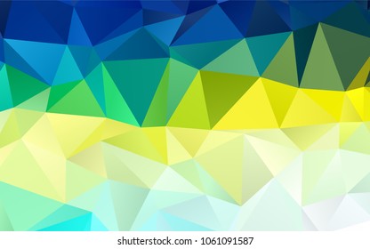 Light Blue, Yellow vector polygonal background. Triangular geometric sample with gradient.  A completely new template for your business design.