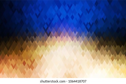 Light Blue, Yellow vector polygonal illustration, which consist of rectangles. Rectangular pattern for your business design. Geometric background in Origami style with gradient. 