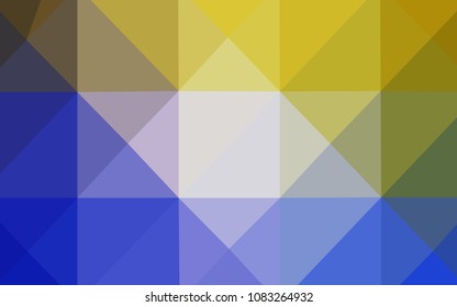 Light Blue, Yellow vector polygonal template. Triangular geometric sample with gradient.  The template for cell phone's backgrounds.