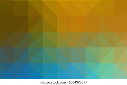 Light Blue, Yellow vector polygonal background. Triangular geometric sample with gradient.  Textured pattern can be used as a background.