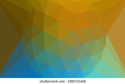 Light Blue, Yellow vector polygonal background with a diamond. Triangular geometric sample with gradient.  Brand new design for your business.