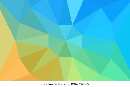 Light Blue, Yellow vector polygonal background with a diamond. Illustration in Origami style with gradient.  Textured pattern for your backgrounds.