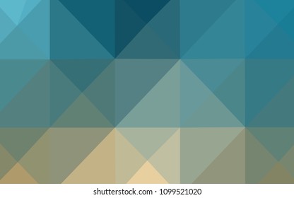 Light Blue, Yellow vector polygonal pattern. Geometric illustration in Origami style with gradient.  Textured pattern can be used for background.
