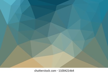 Light Blue, Yellow vector polygonal background with a heart in a centre. Illustration in halftone style with triangles. Textured pattern for your backgrounds.